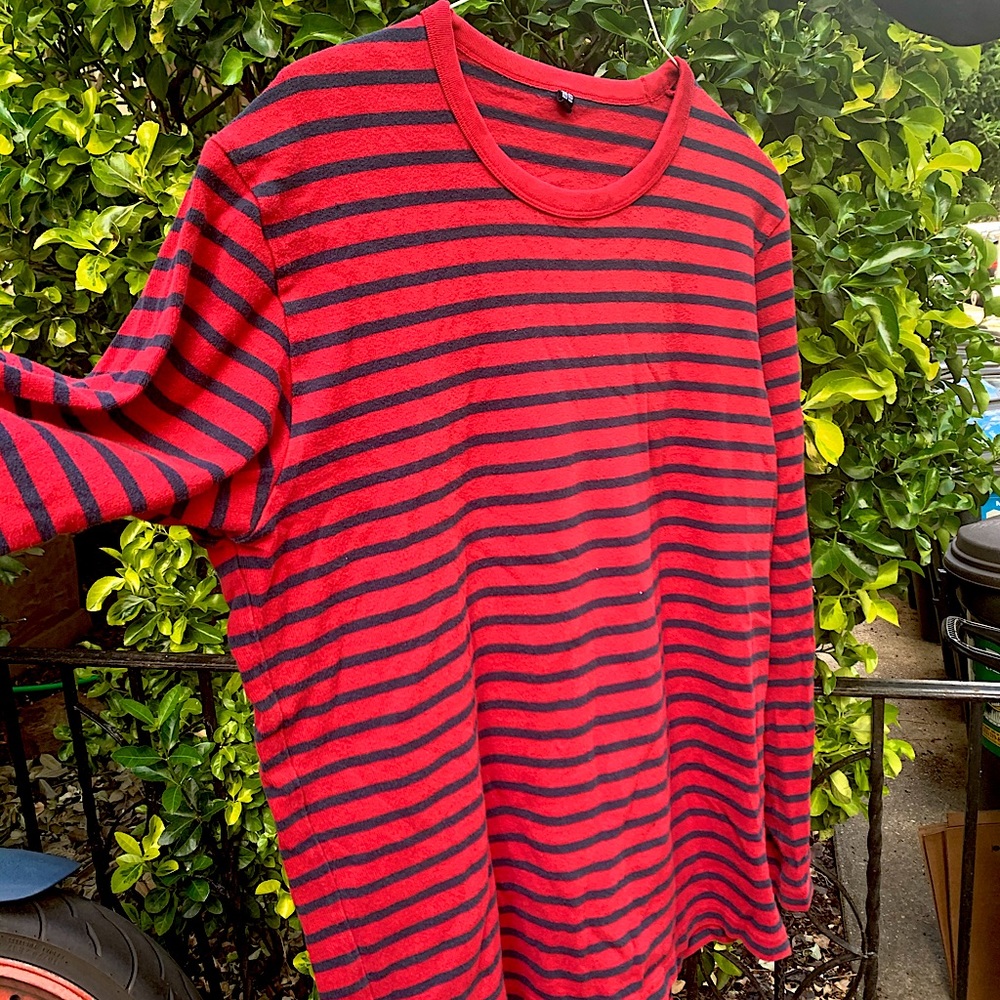 Red & Black Striped Top